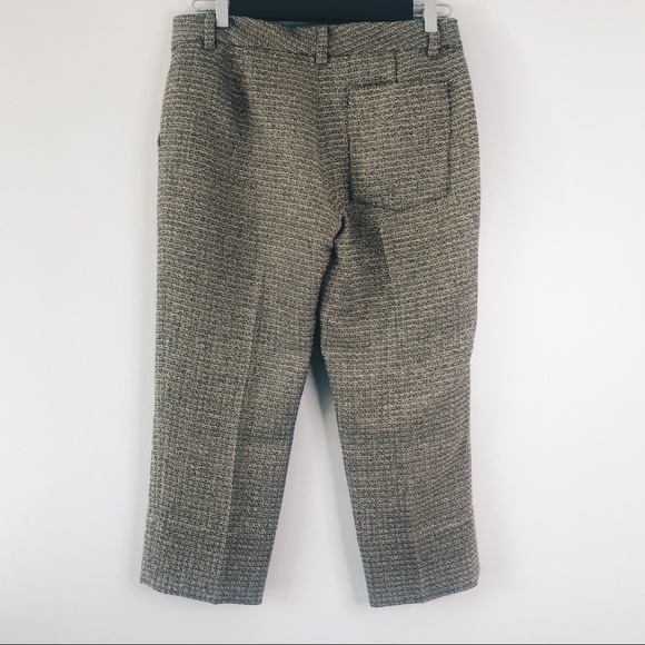 Diane Von Furstenberg Metallic Gold Crop Pants - Picture 6 of 8